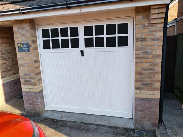 Garage door after repainting