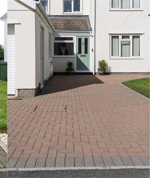 Driveway after pressure washing